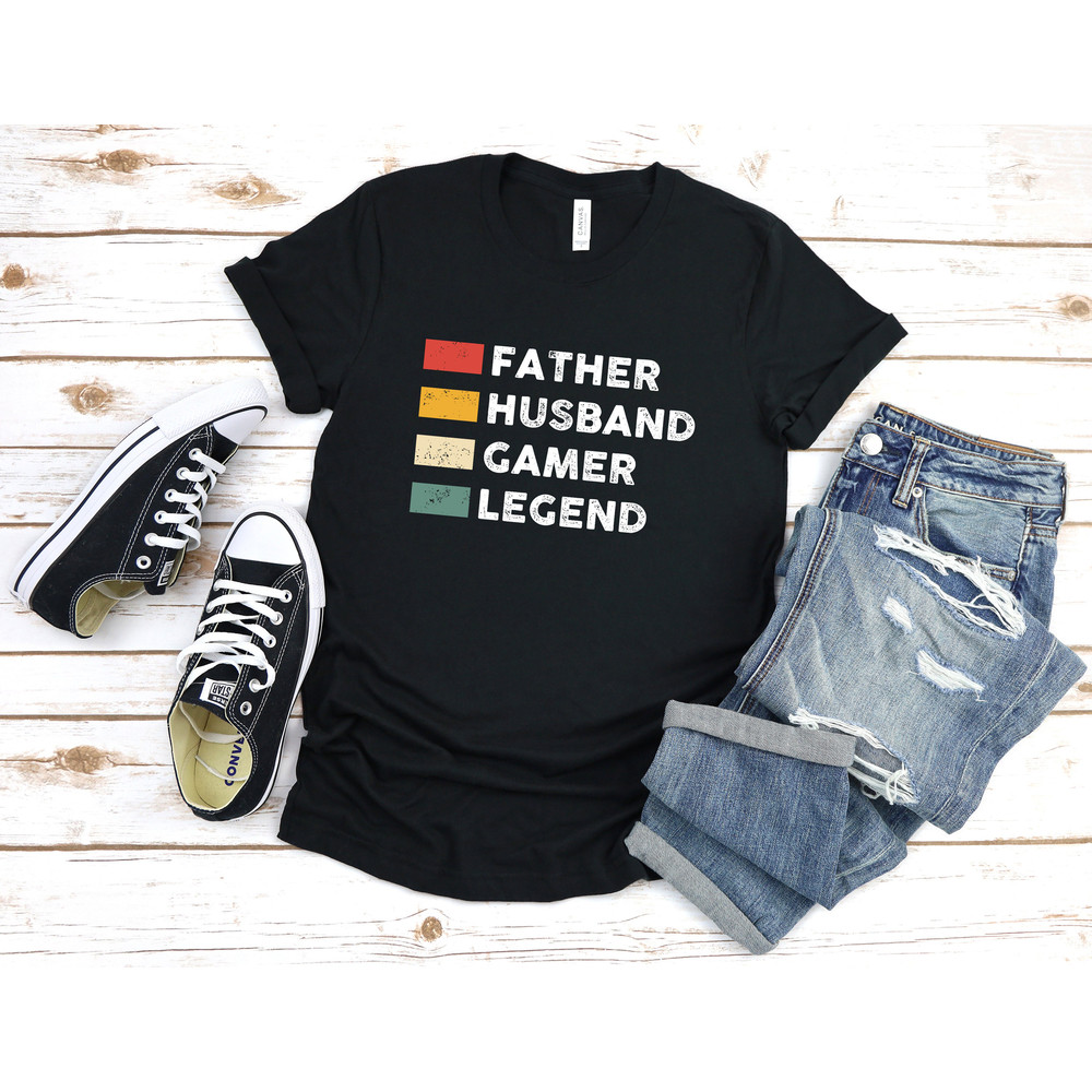 Father Husband Gamer Legend Retro Vintage Shirt, Dad Gift T-Shirt, Father's day T shirt, Best Ever For Dad Gift - 3.jpg