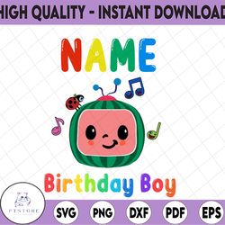 cocomelon personalized name and ages birthday boy svg png, cocomelon brithday svg, cocomelon,cocomelon family birthday s