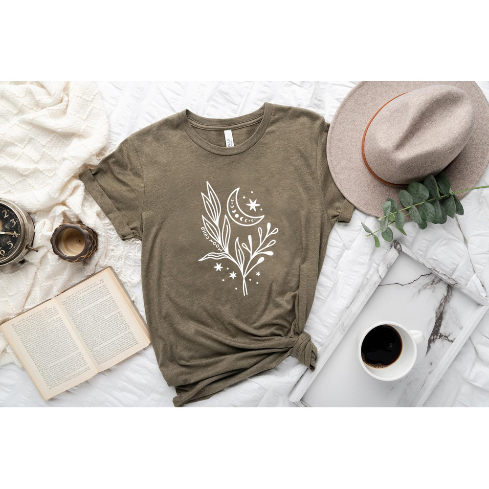 Floral Moon Shirt, Moon Child Shirt, Moon Wildflower Shirt, Moon Phases Shirt, Moon Boho Shirt, Astronomy T-Shirt, Celestial Shirt - 8.jpg