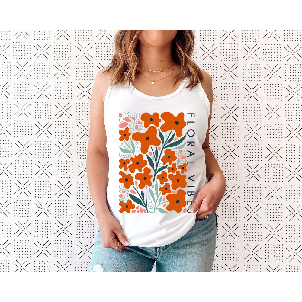 Floral Shirt Tank, Grow Positive Thoughts Tank, Bohemian Style Tank, Butterfly Shirt, Trending Right Now, Womens Graphic Tank, Love Tank - 2.jpg