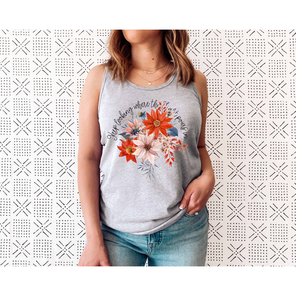 Floral Shirt Tank, Grow Positive Thoughts Tank, Bohemian Style Tank, Butterfly Shirt, Trending Right Now, Women's Graphic Tank, Love Tank - 1.jpg