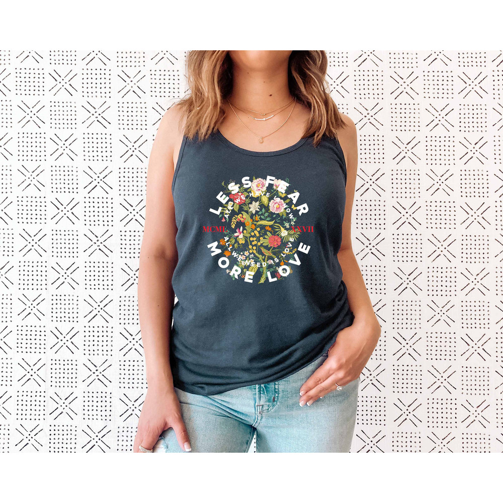 Floral Shirt Tank, Grow Positive Thoughts Tank, Bohemian Style Tank, Butterfly Shirt, Trending Right Now, Women's Graphic Tank, Love Tank - 5.jpg