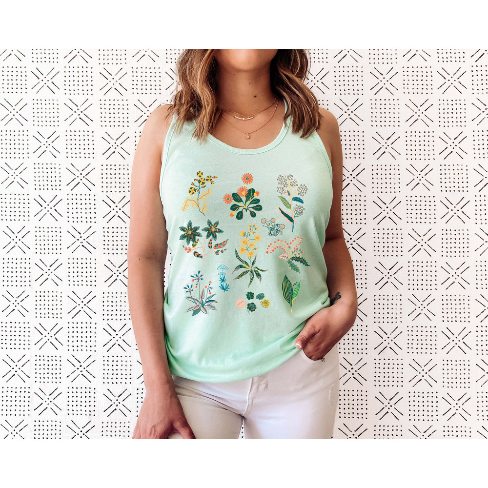 Floral Shirt Tank, Grow Positive Thoughts Tank, Bohemian Style Tank, Butterfly Shirt, Trending Right Now, Women's Graphic Tank, Love Tank - 5.jpg