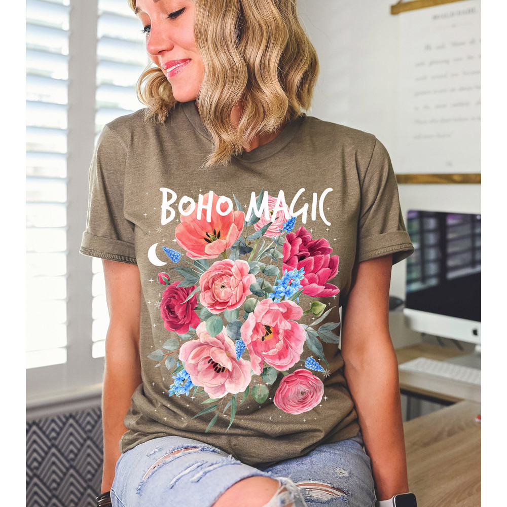 Floral T-Shirt - Botanical Shirt, Flower T-Shirt, Vintage Botanical Print, Wildflowers Graphic Shirt, Nature Lover, Gardening - 2.jpg