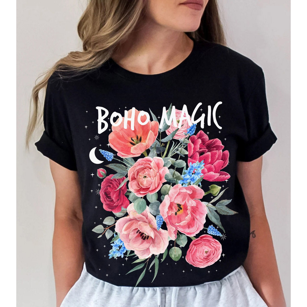 Floral T-Shirt - Botanical Shirt, Flower T-Shirt, Vintage Botanical Print, Wildflowers Graphic Shirt, Nature Lover, Gardening - 6.jpg