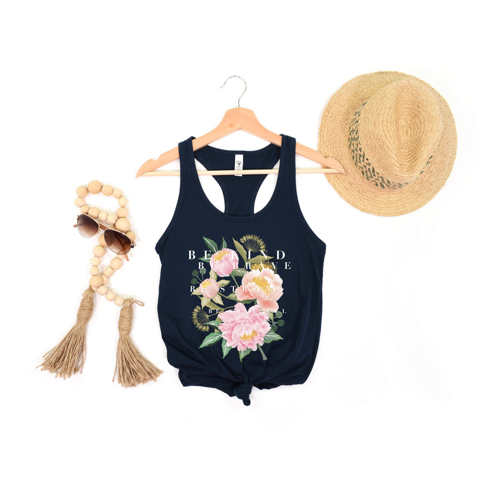 Floral Tank T-Shirt, Botanical Tank, Be Kind Tee, Flower Tee, Vintage Botanical Print, Wildflowers Graphic Shirt, Nature Lover, Gardening - 8.jpg