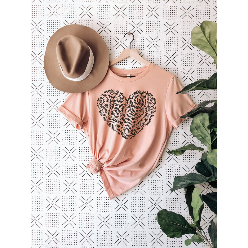 Flower Shirt, Flower Heart T-Shirt, Botanic Shirt, Wildflowers T-Shirts, Trending Right Now, Women's Graphic T-shirt - 5.jpg