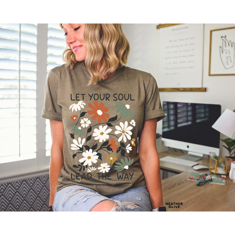 Flowers Tshirt, Boho Wildflowers Floral Nature Shirt, Tee, Vintage, Womens Graphic Tshirts, Graphic Tees For Women - 2.jpg