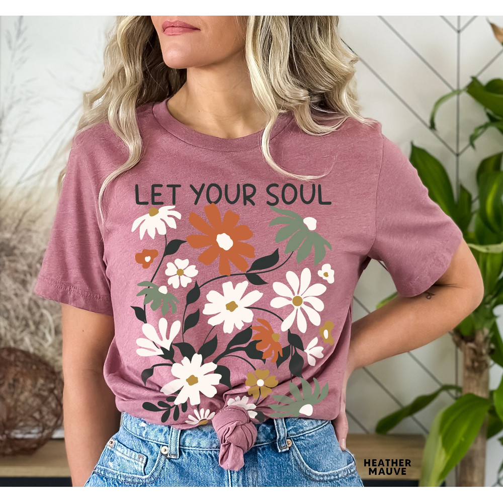 Flowers Tshirt, Boho Wildflowers Floral Nature Shirt, Tee, Vintage, Womens Graphic Tshirts, Graphic Tees For Women - 6.jpg