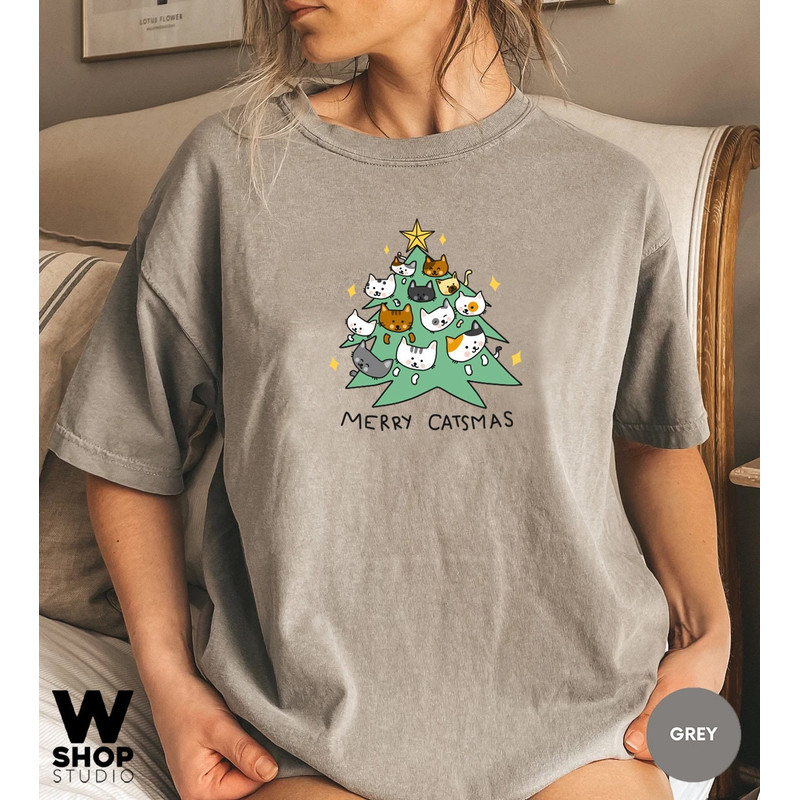 Funny Christmas Cat Shirt, Cat Lover Gift, Cute Christmas Tee, Cat lover gift, Holiday graphic, Merry Christmas Tree Shirt, Cat owner tee - 3.jpg