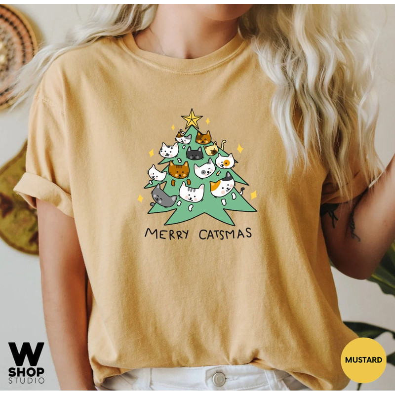 Funny Christmas Cat Shirt, Cat Lover Gift, Cute Christmas Tee, Cat lover gift, Holiday graphic, Merry Christmas Tree Shirt, Cat owner tee - 6.jpg