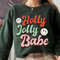 Holly Jolly Babe Christmas, Retro Christmas sweatshirt, Retro Xmas sweatshirt, Christmas sweatshirt, Christmas, holiday apparel - 1.jpg