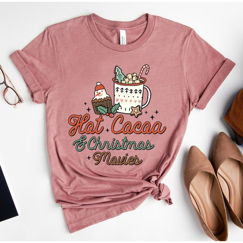Hot Cocoa Christmas T shirt, retro Christmas t-shirt, Retro Xmas holiday apparel, Christmas Shirts, Vintage christmas Tee - 2.jpg