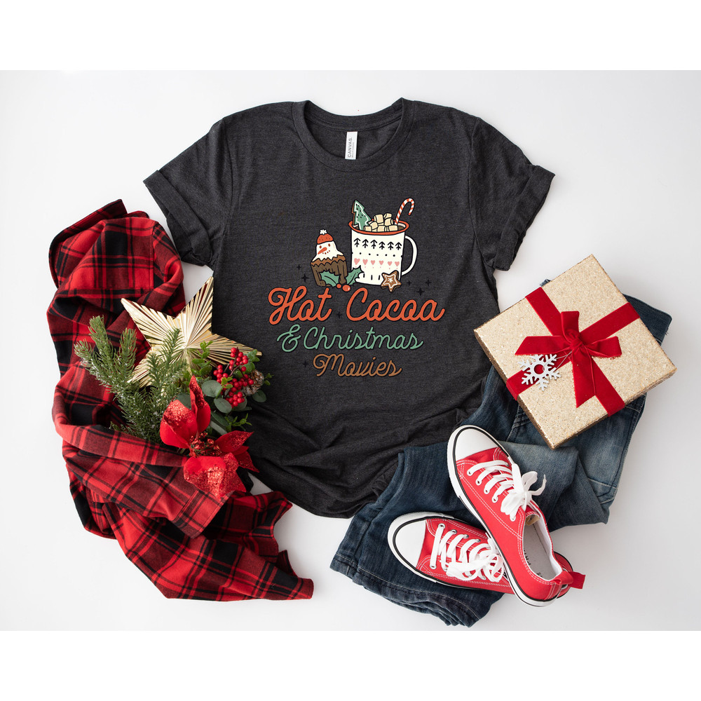 Hot Cocoa Christmas T shirt, retro Christmas t-shirt, Retro Xmas holiday apparel, Christmas Shirts, Vintage christmas Tee - 7.jpg
