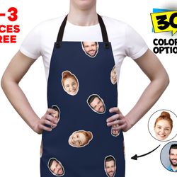 Personalized Faces Apron, Custom Photo Apron for Women and Men, Funny Crazy Face Kitchen Apron Personalized Kitchen Cust