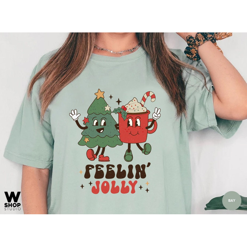 Retro Christmas Comfort Colors Shirt, Feeling Jolly Christmas Shirt, Vintage Santa Christmas Shirt, Retro Holiday Shirt, Ugly Sweater Shirt - 3.jpg