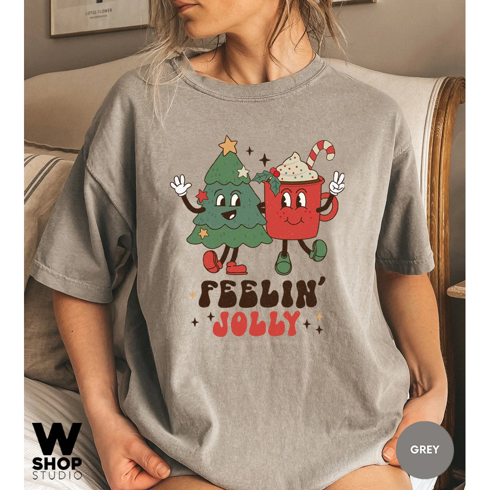 Retro Christmas Comfort Colors Shirt, Feeling Jolly Christmas Shirt, Vintage Santa Christmas Shirt, Retro Holiday Shirt, Ugly Sweater Shirt - 5.jpg