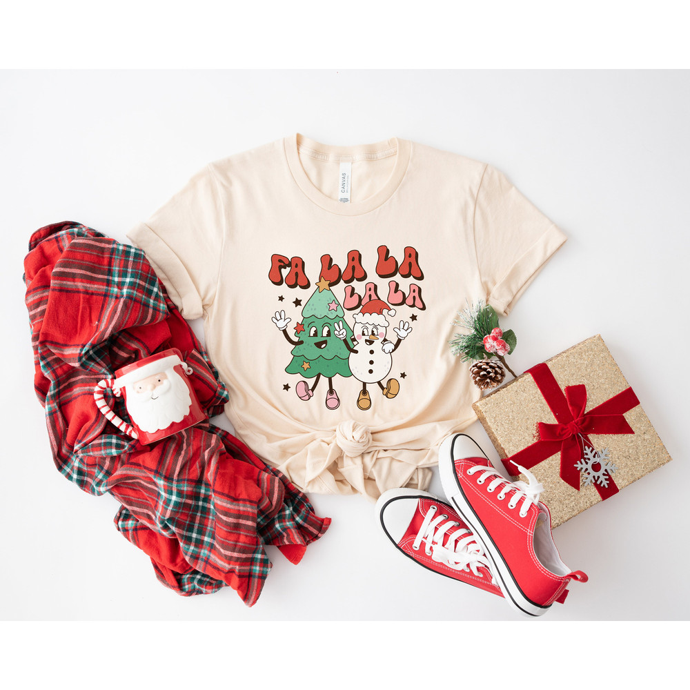 Retro Christmas T Shirt, Fa La La Tree Shirt, Vintage Santa Christmas Shirt, Retro Holiday Shirt, Ugly Sweater Shirt, Womens Graphic Tee - 8.jpg