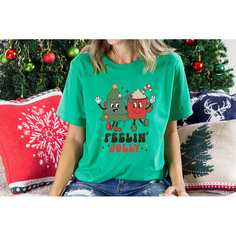 Retro Christmas T Shirt, Feeling Jolly Christmas Shirt, Vintage Santa Christmas Shirt, Retro Holiday Shirt, Ugly Sweater Shirt Tee - 6.jpg