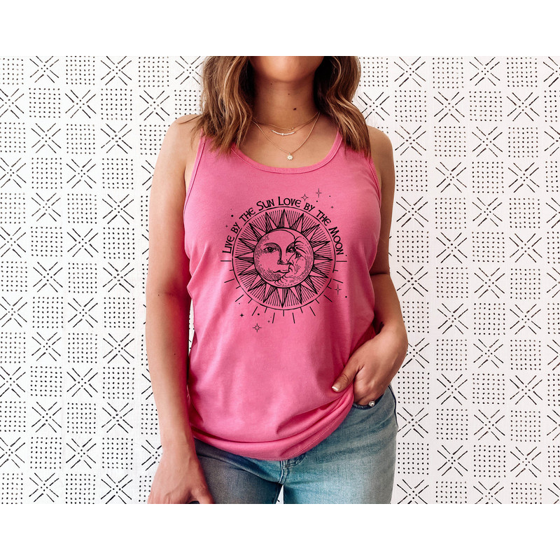 Sun Moon Stars Tank, Celestial Tank, Graphic Top, One with the Sun, Boho Tank, Vintage Tank, Mystical Tee, Moon T shirt, Bohemian - 3.jpg