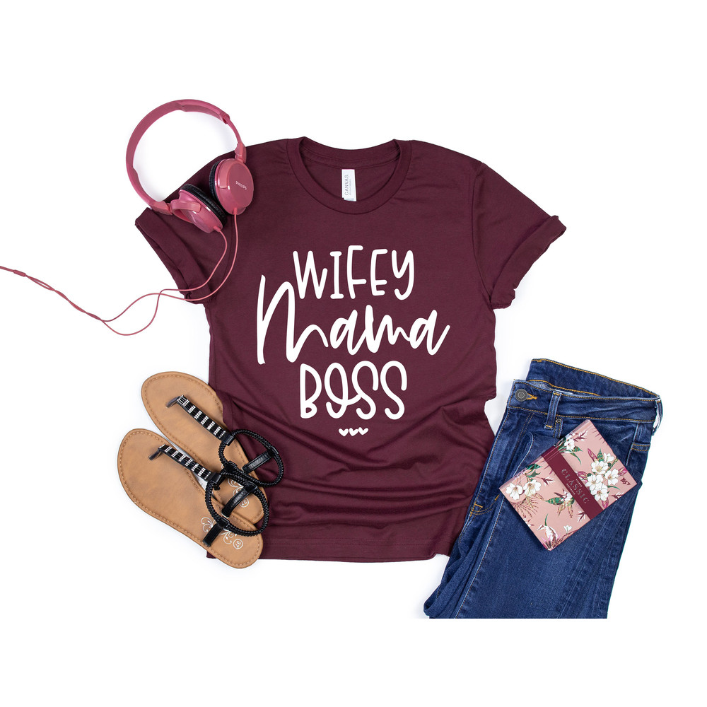 Wifey Mama Boss, Mom Shirt, Mommy Gift Shirt, Working Mom Shirt, Mama Graphic Tee - 3.jpg