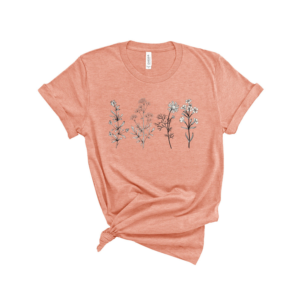 Wild Flowers Shirt, Sunflower Shirt, Wildflower Tshirt, Floral Shirt, Floral Tshirt, Wildflowers, Womens Tees, Ladies Shirts, Gift for Her - 3.jpg