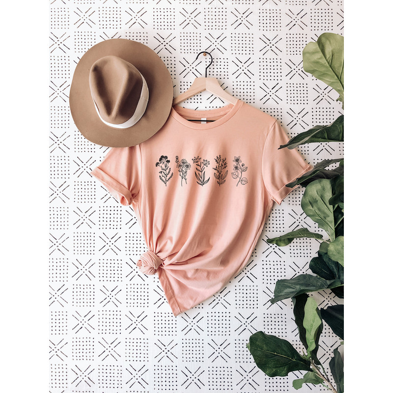 Wild Flowers Shirt, Wildflower Tshirt, Floral Tshirt, Botanical Shirt, Flower Shirt, Nature Lover Shirt, Ladies Shirts, Gift for Womens - 2.jpg