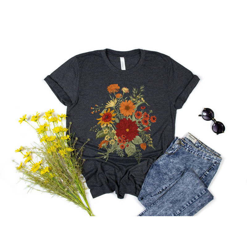 Wild Flowers Shirt, Wildflower Tshirt, Floral Tshirt, Botanical Shirt, Flower Shirt, Nature Lover Shirt, Ladies Shirts, Gift for Womens - 3.jpg