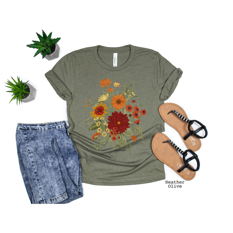 Wild Flowers Shirt, Wildflower Tshirt, Floral Tshirt, Botanical Shirt, Flower Shirt, Nature Lover Shirt, Ladies Shirts, Gift for Womens - 4.jpg