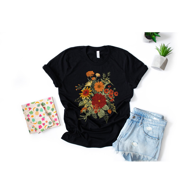 Wild Flowers Shirt, Wildflower Tshirt, Floral Tshirt, Botanical Shirt, Flower Shirt, Nature Lover Shirt, Ladies Shirts, Gift for Womens - 5.jpg