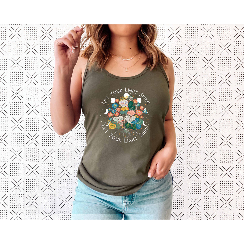 Wild Flowers Tank, Boho Moon Tank Top, Wildflower Tank , Floral Tank Tee, Wildflowers, Womens Tees, Ladies Shirts, Gift for Her - 4.jpg