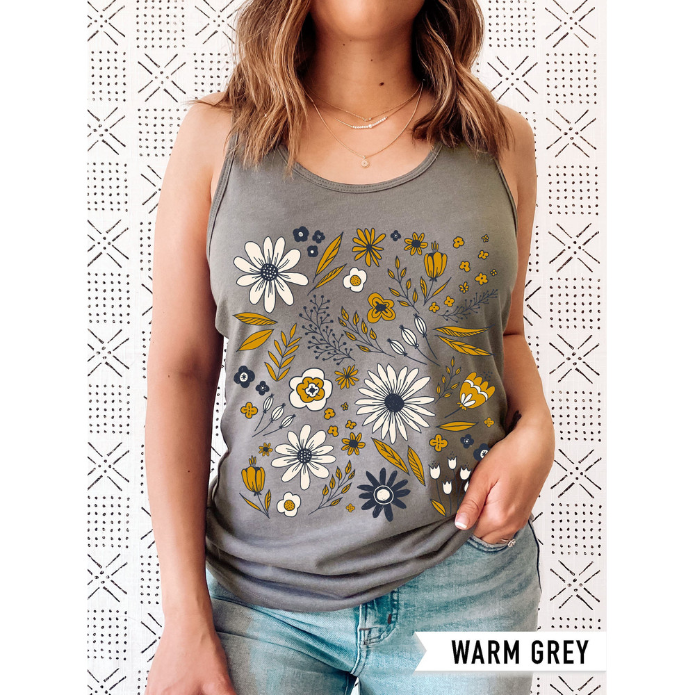 Wildflower Tank Top, Flower Tank Top, Floral Tank Top, Cute Spring Shirt, Boho Tank Top, Gift For Her, Birthday Gifts, Wild Flower Tee - 1.jpg