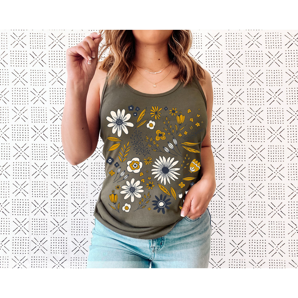 Wildflower Tank Top, Flower Tank Top, Floral Tank Top, Cute Spring Shirt, Boho Tank Top, Gift For Her, Birthday Gifts, Wild Flower Tee - 2.jpg