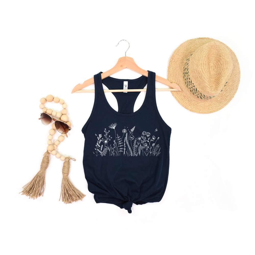 Wildflower Tank Top, Flower Tank Top, Floral Tank Top, Cute Spring Shirt, Boho Tank Top, Gift For Her, Birthday Gifts, Wild Flower Tee - 2.jpg