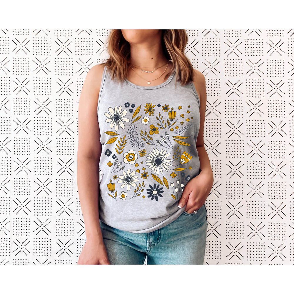 Wildflower Tank Top, Flower Tank Top, Floral Tank Top, Cute Spring Shirt, Boho Tank Top, Gift For Her, Birthday Gifts, Wild Flower Tee - 3.jpg