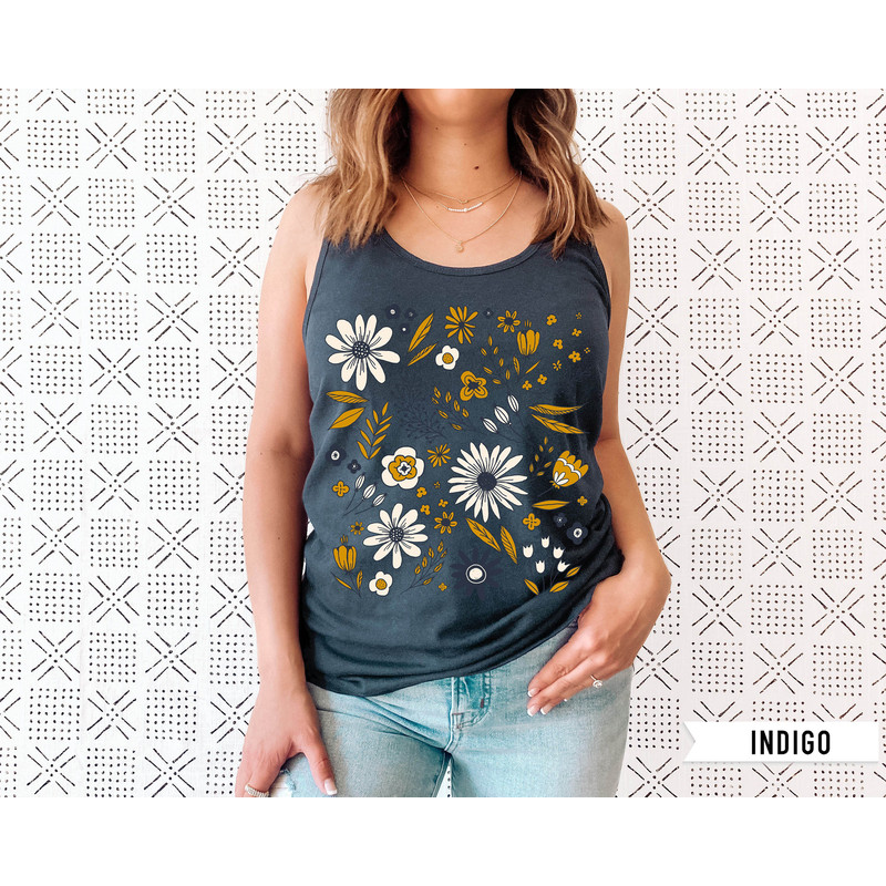 Wildflower Tank Top, Flower Tank Top, Floral Tank Top, Cute Spring Shirt, Boho Tank Top, Gift For Her, Birthday Gifts, Wild Flower Tee - 4.jpg