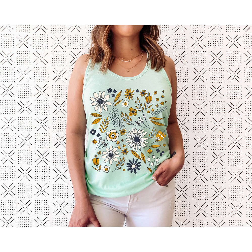 Wildflower Tank Top, Flower Tank Top, Floral Tank Top, Cute Spring Shirt, Boho Tank Top, Gift For Her, Birthday Gifts, Wild Flower Tee - 5.jpg