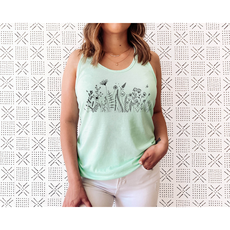 Wildflower Tank Top, Flower Tank Top, Floral Tank Top, Cute Spring Shirt, Boho Tank Top, Gift For Her, Birthday Gifts, Wild Flower Tee - 5.jpg