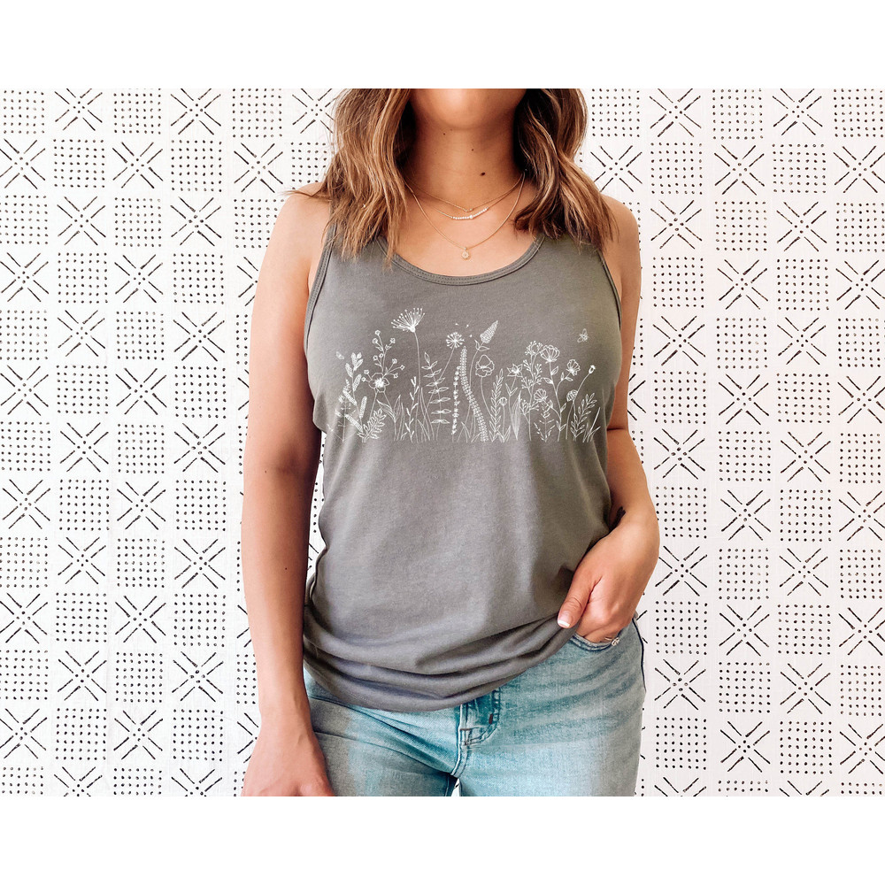 Wildflower Tank Top, Flower Tank Top, Floral Tank Top, Cute Spring Shirt, Boho Tank Top, Gift For Her, Birthday Gifts, Wild Flower Tee - 6.jpg