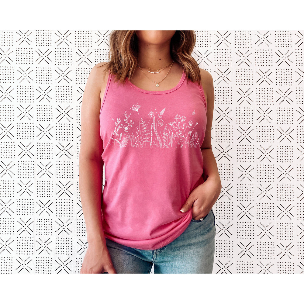 Wildflower Tank Top, Flower Tank Top, Floral Tank Top, Cute Spring Shirt, Boho Tank Top, Gift For Her, Birthday Gifts, Wild Flower Tee - 8.jpg