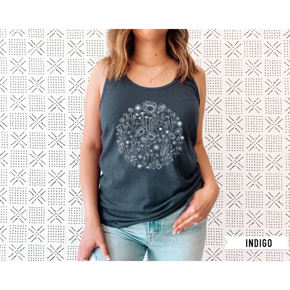 Wildflower Tank Top, Flower Tank Top, Floral Tank Top, Cute Spring Shirt, Boho Tank Top, Gift For Her, Birthday Gifts, Wild Flower Tee - 2.jpg