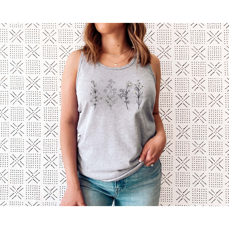 Wildflower Tank Top, Flower Tank Top, Floral Tank Top, Cute Spring Shirt, Boho Tank Top, Gift For Her, Birthday Gifts, Wild Flower Tee - 2.jpg