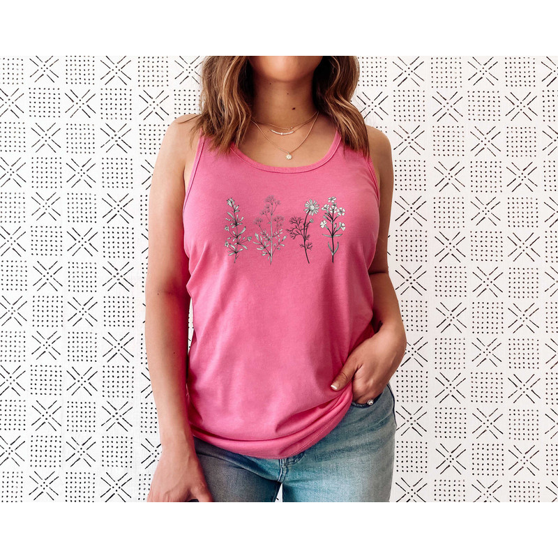 Wildflower Tank Top, Flower Tank Top, Floral Tank Top, Cute Spring Shirt, Boho Tank Top, Gift For Her, Birthday Gifts, Wild Flower Tee - 5.jpg