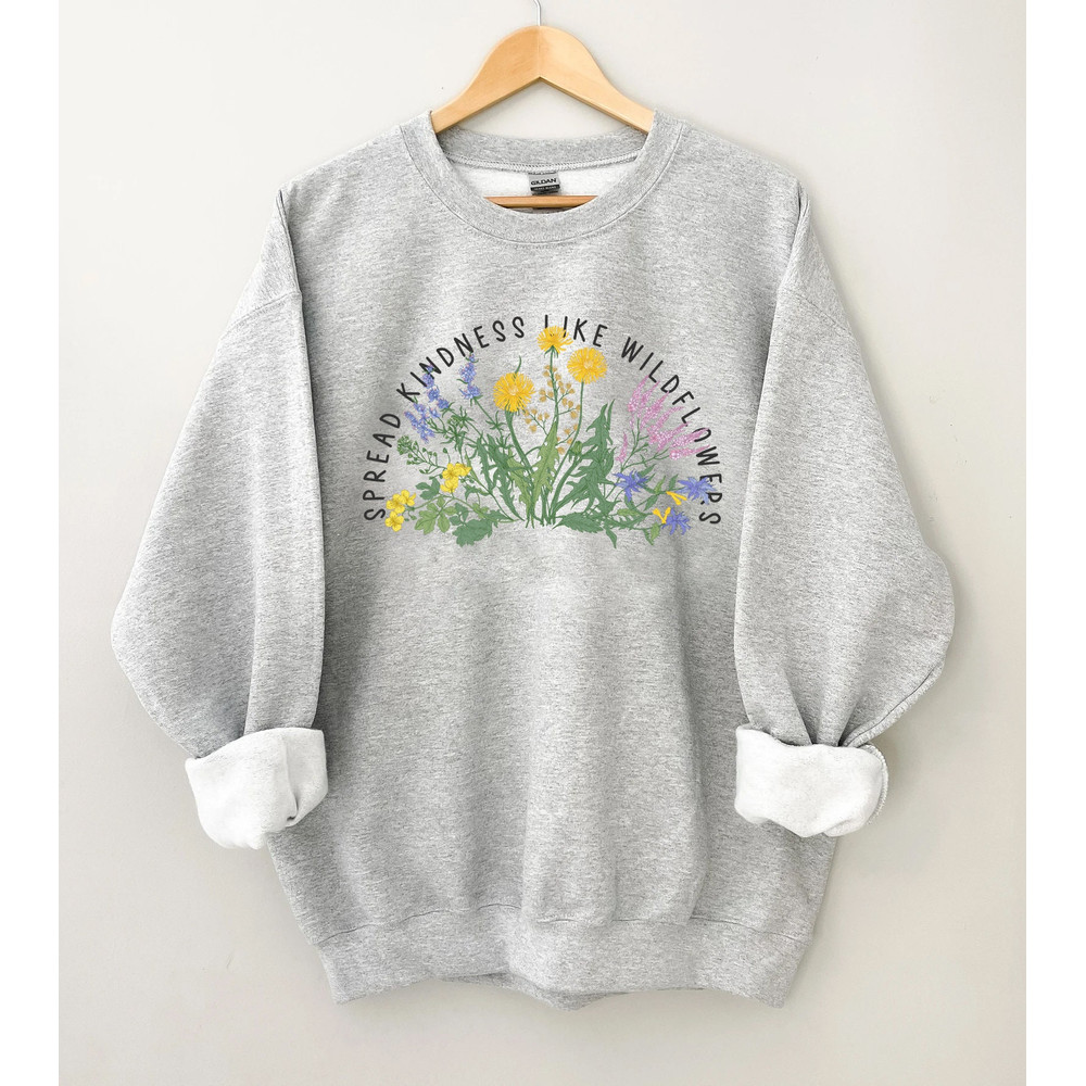 Wildflower T-shirt, Floral Sweatshirt, Vintage Floral Tee, Flower Fall Sweatshirt, Womens Sweatshirt, Ladies Top, Best Friend Gift - 4.jpg