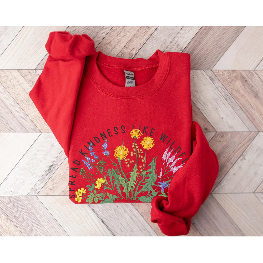 Wildflower T-shirt, Floral Sweatshirt, Vintage Floral Tee, Flower Fall Sweatshirt, Womens Sweatshirt, Ladies Top, Best Friend Gift - 8.jpg