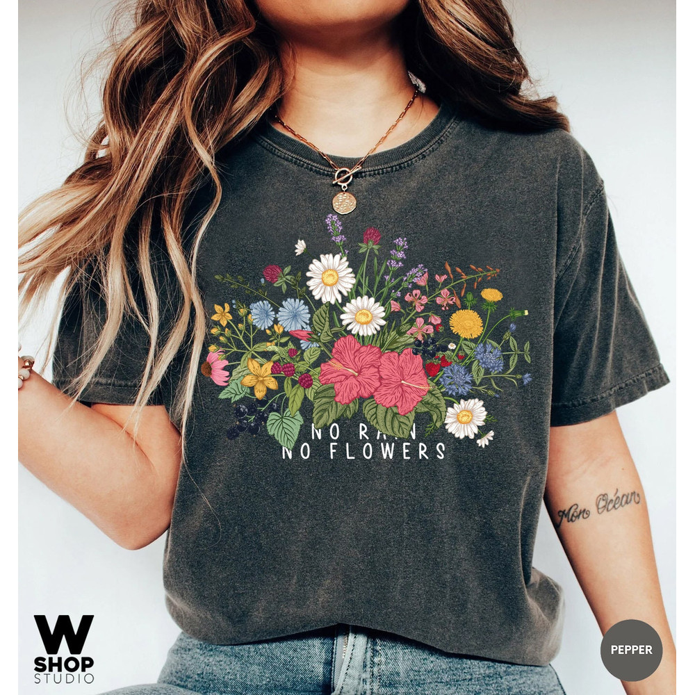 Wildflower Tshirt, Wild Flowers Shirt, Floral Tshirt, Flower Shirt, Comfort Colors Women, Ladies Shirts, Best Friend Gift, Oversized - 1.jpg