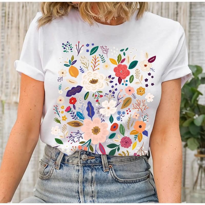 Wildflower Tshirt, Wild Flowers Shirt, Floral Tshirt, Flower Shirt, Gift for Women, Ladies Shirts, Best Friend Gift - 7.jpg