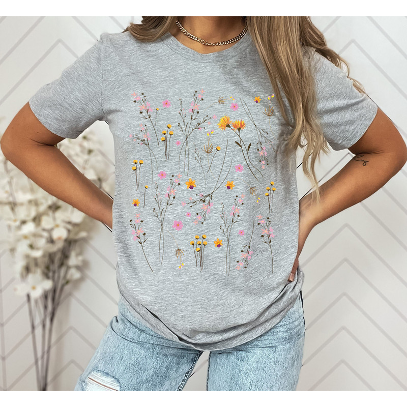 Wildflower Tshirt, Wild Flowers Shirt, Floral Tshirt, Flower Shirt, Gift for Women, Ladies Shirts, Best Friend Gift - 6.jpg