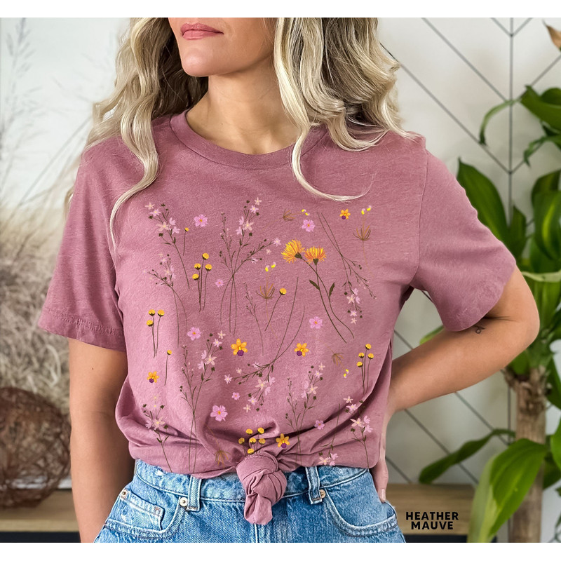 Wildflower Tshirt, Wild Flowers Shirt, Floral Tshirt, Flower Shirt, Gift for Women, Ladies Shirts, Best Friend Gift - 8.jpg