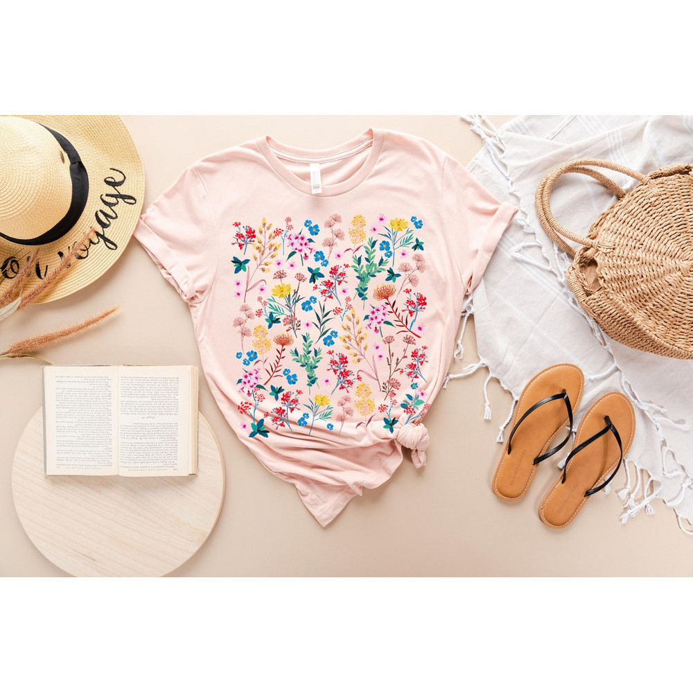 Wildflower Tshirt, Wild Flowers Shirt, Floral Tshirt, Flower Shirt, Gift for Women, Ladies Shirts, Best Friend Gift - 5.jpg